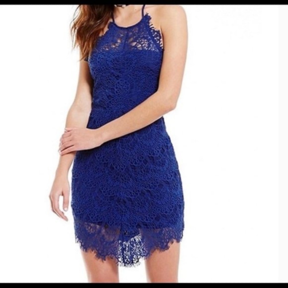 Free People She’s Got It blue lace dress